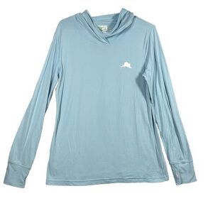 Pelagic Fishing Womens Large Hooded Shirt Long Sleeve Blue‎